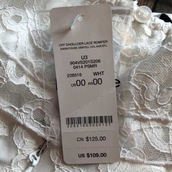 NWT Bebe white Lace Romper - Picture 3 of 4